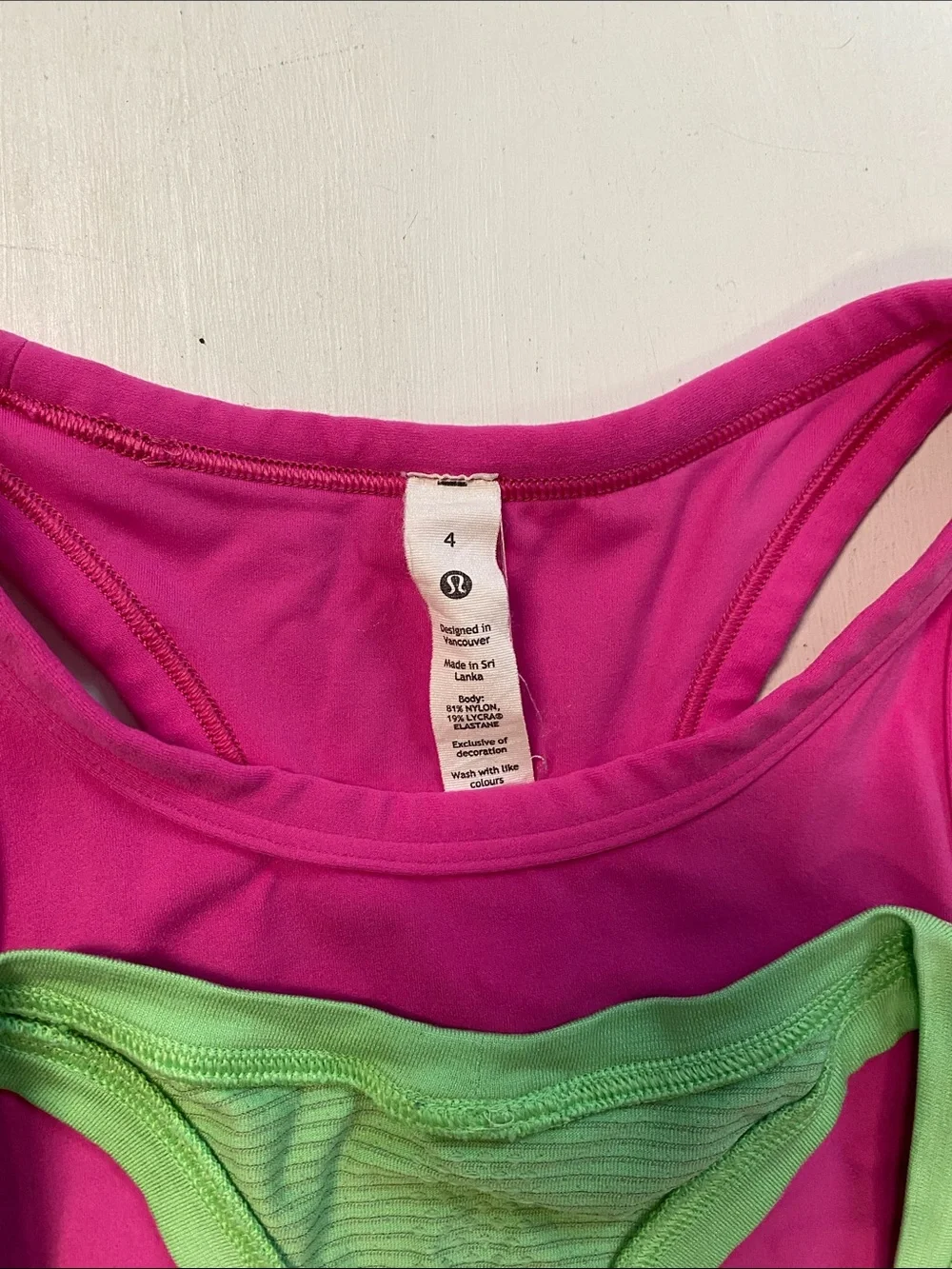 lululemon athletica Racerback Tank Tops - Bright Pink & Lime Green